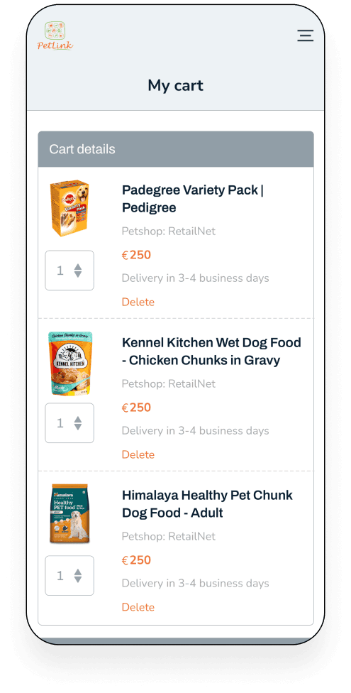 FoodTech: Pet Products and Services Marketplace designs