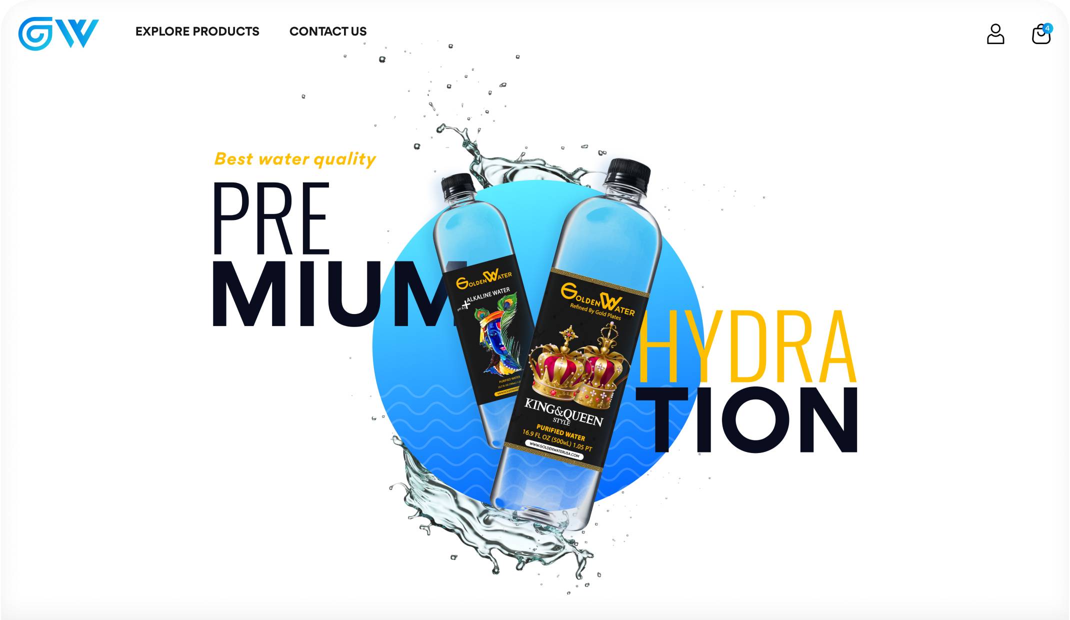 Goldenwater USA: E-commerce Website  Water Seller banner