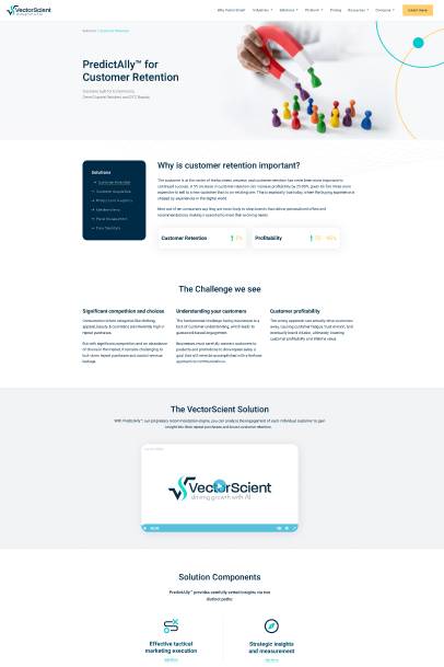 Vectorscient: Marketing Website for AI Products designs