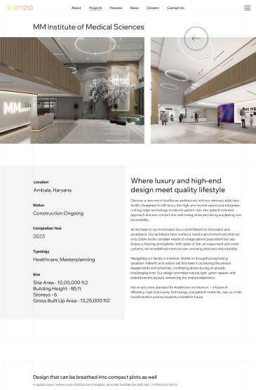 Acenzo: Portfolio Website for Architectural Firm designs