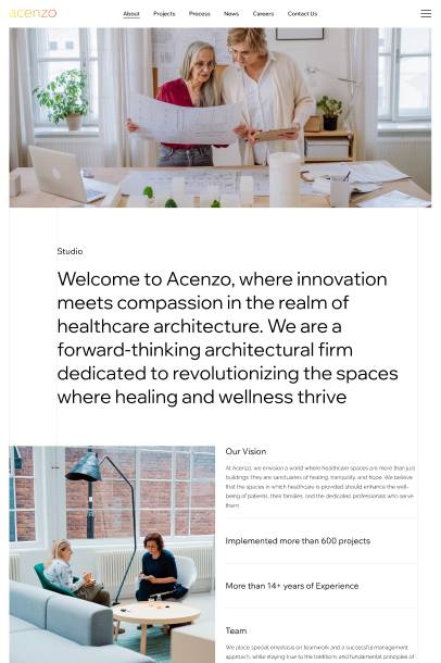 Acenzo: Portfolio Website for Architectural Firm designs