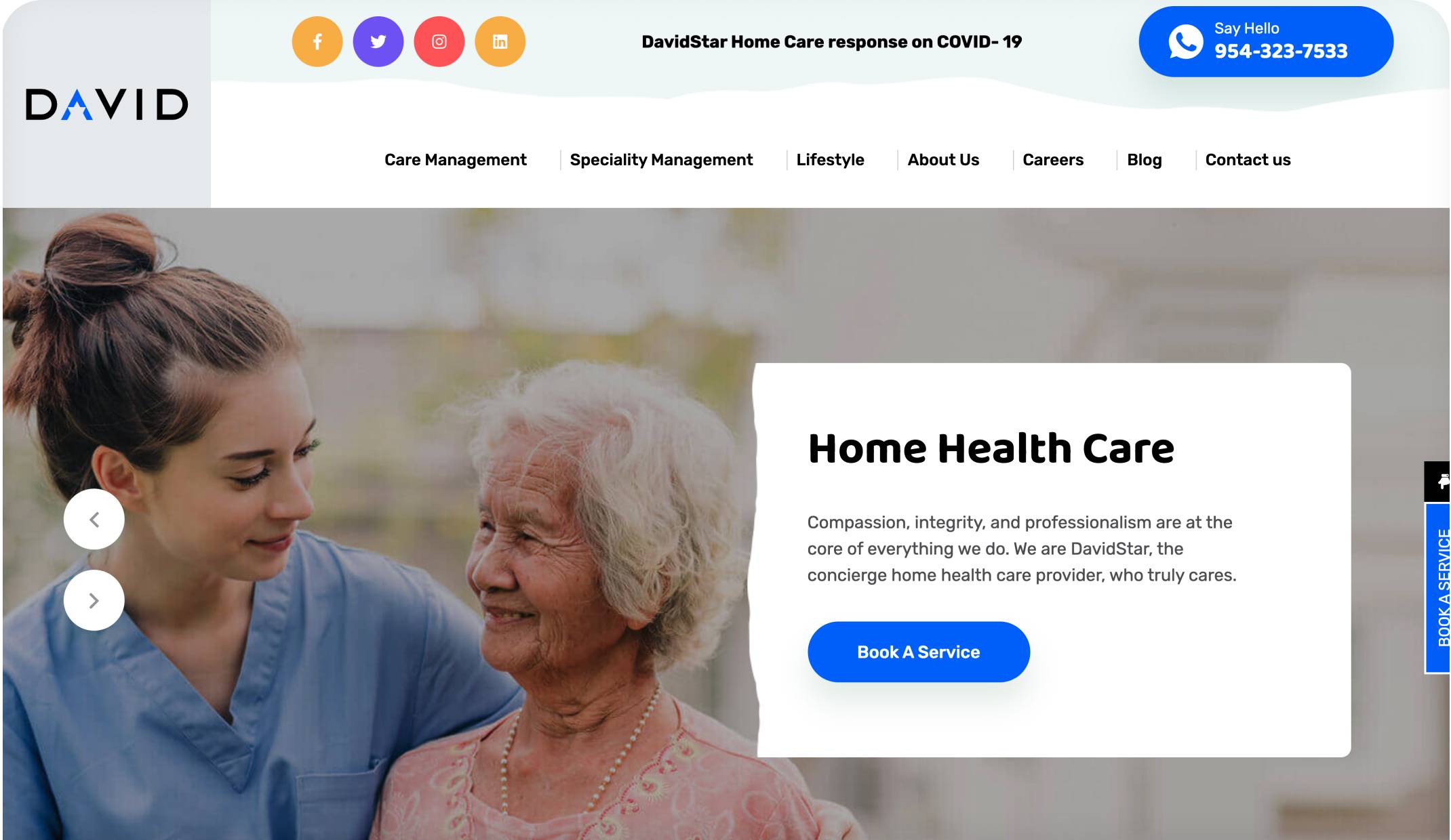David Shield: Website for  Healthcare Agency banner