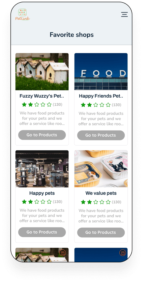 FoodTech: Pet Products and Services Marketplace designs